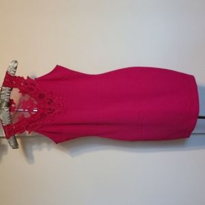 Hot Pink lace detail dress